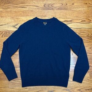 EUC J. Crew Crewcuts Navy Cashmere Crewneck Sweater Size L (10-11)